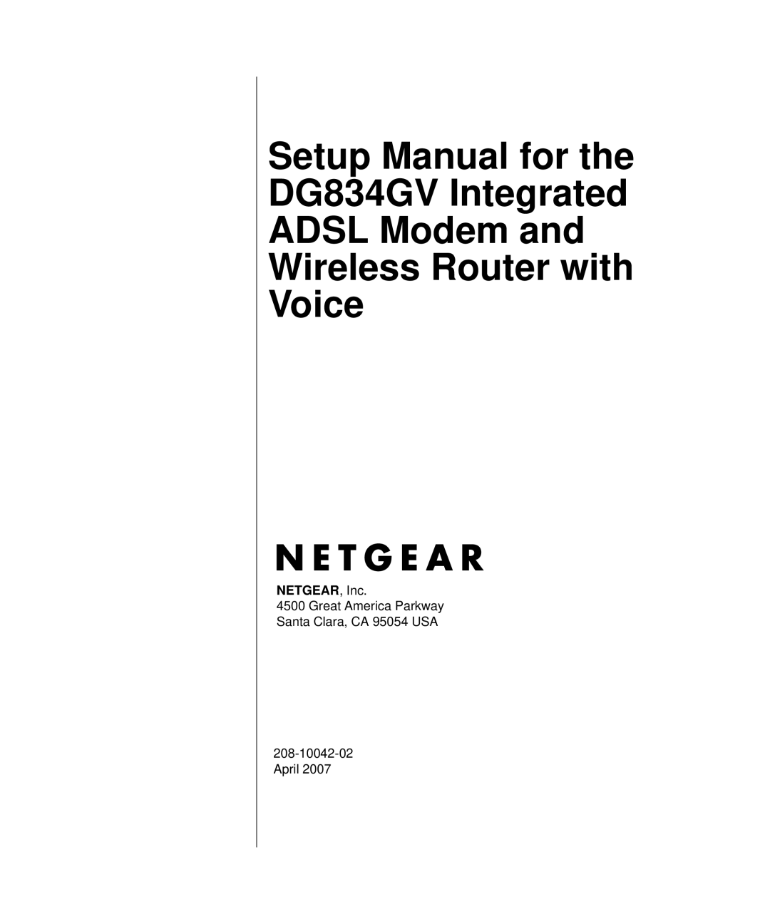 ADTRAN DG834GV manual NETGEAR, Inc 