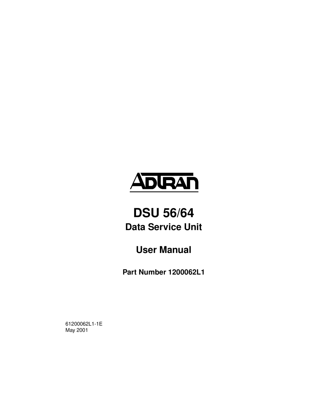 ADTRAN user manual DSU 56/64 