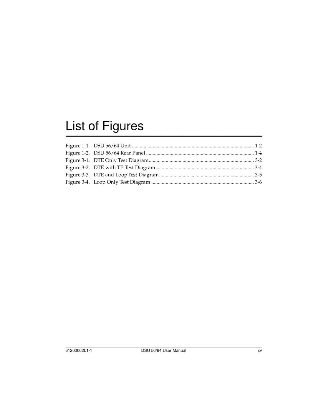 ADTRAN user manual List of Figures, DSU 56/64 Unit 