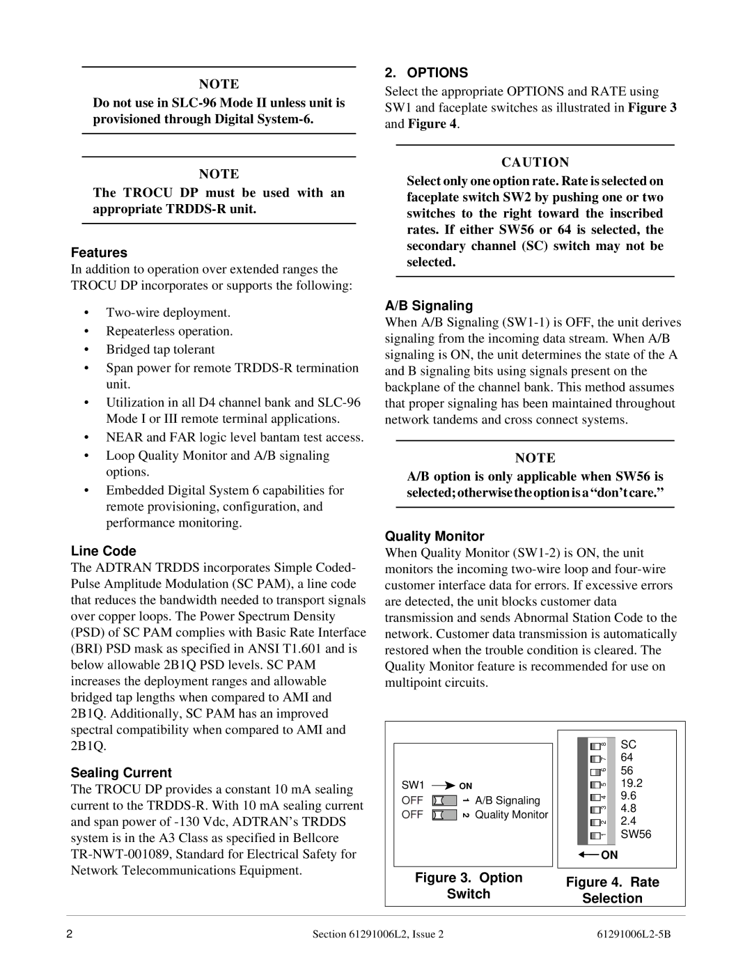 ADTRAN DSU/CSU, TROCU DP warranty Options 