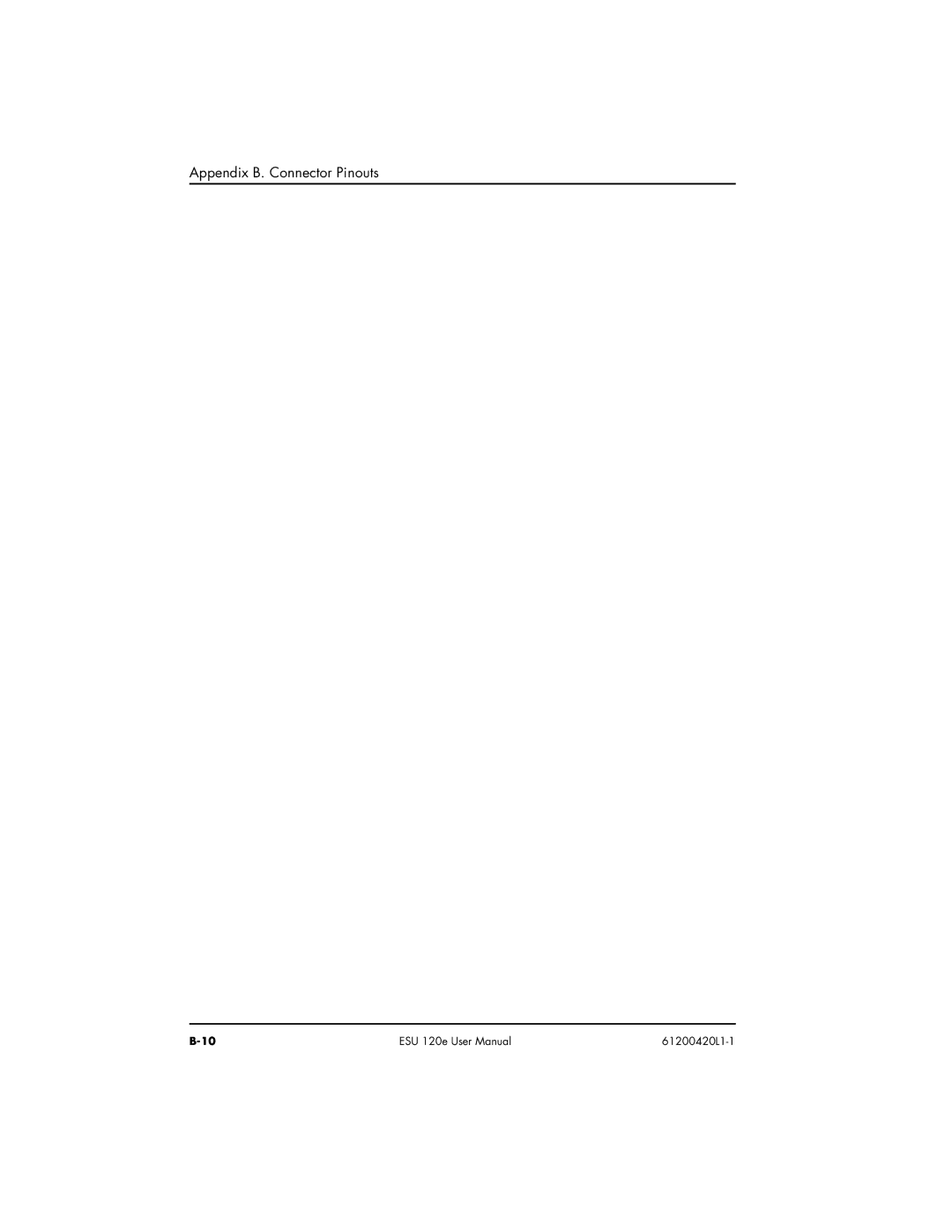 ADTRAN ESU 120e user manual Ppendix B. Connector Pinouts 