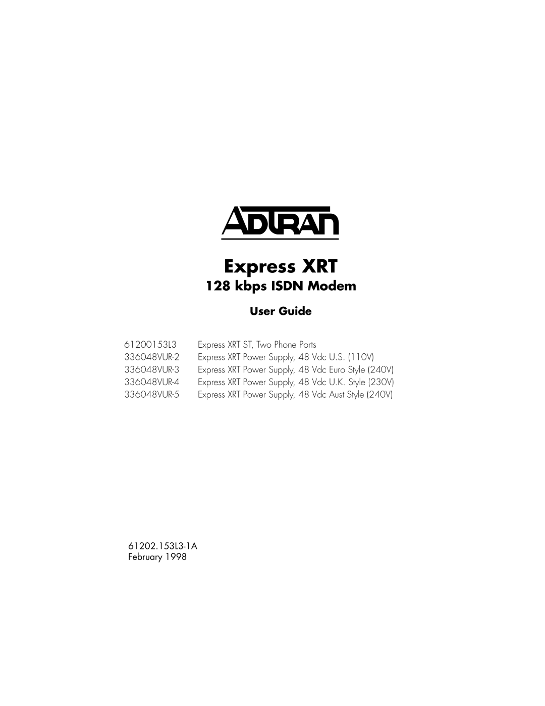 ADTRAN Express XRT manual User Guide 