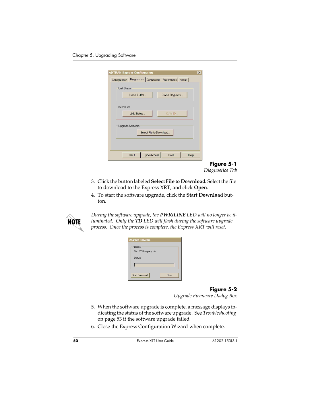 ADTRAN Express XRT manual Diagnostics Tab 