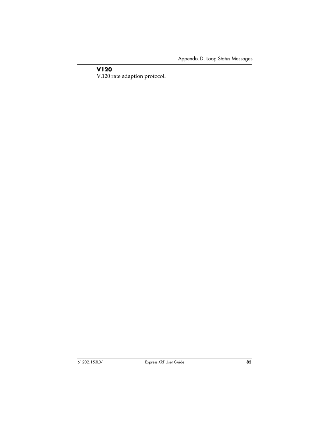 ADTRAN Express XRT manual V120, Rate adaption protocol 