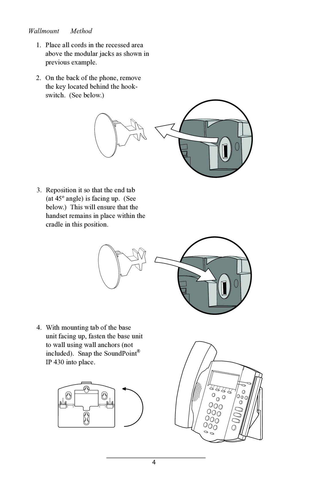 ADTRAN IP 430 manual Wallmount Method 