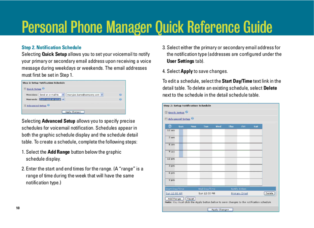 ADTRAN IP 501, IP 601, IP 650 manual Notification Schedule 