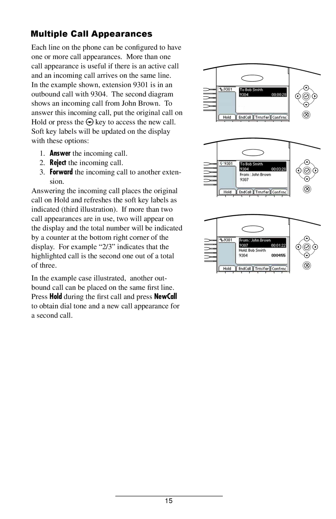 ADTRAN IP601SIP manual Multiple Call Appearances 