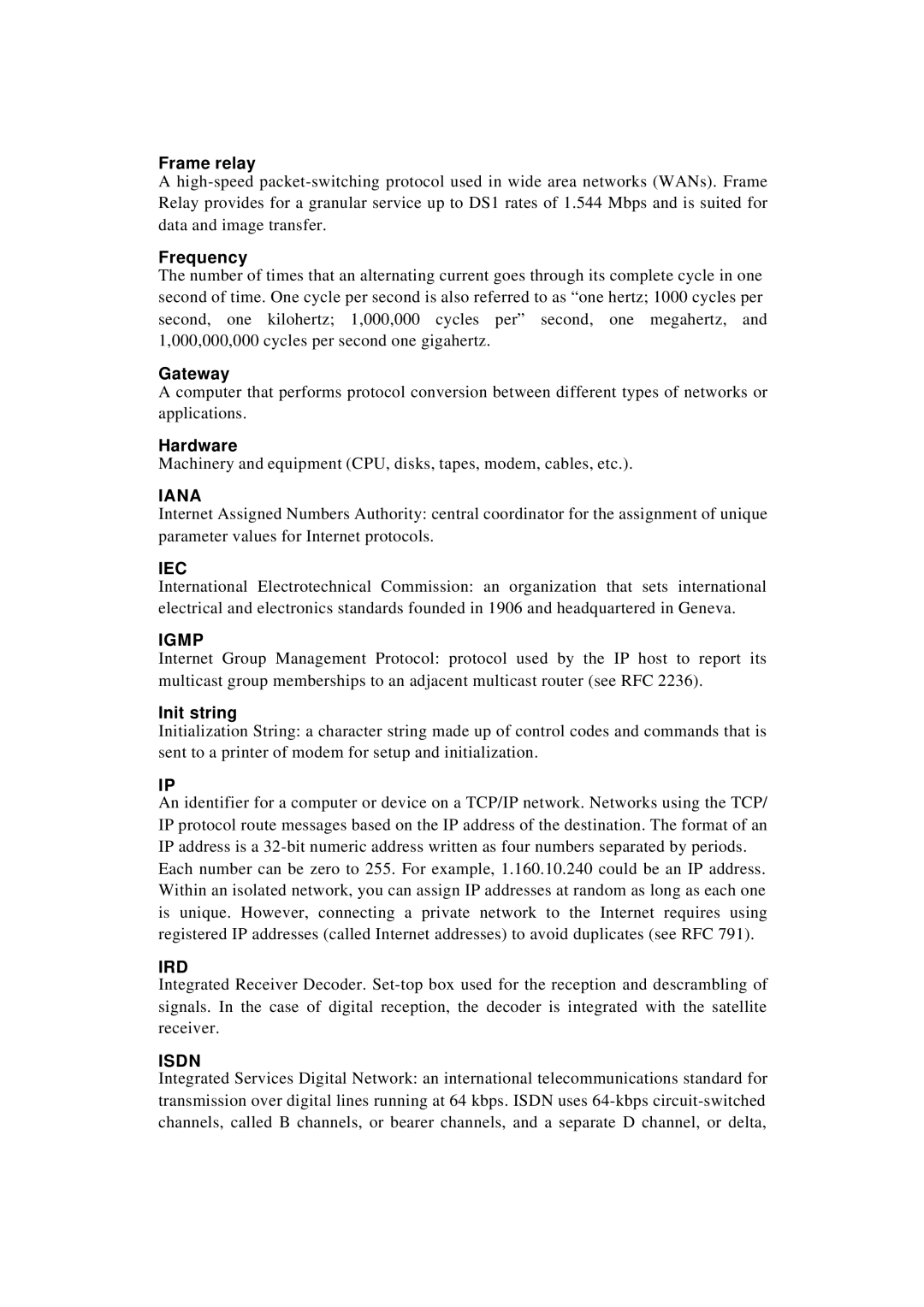 ADTRAN IPR-S1000 manual Iana 