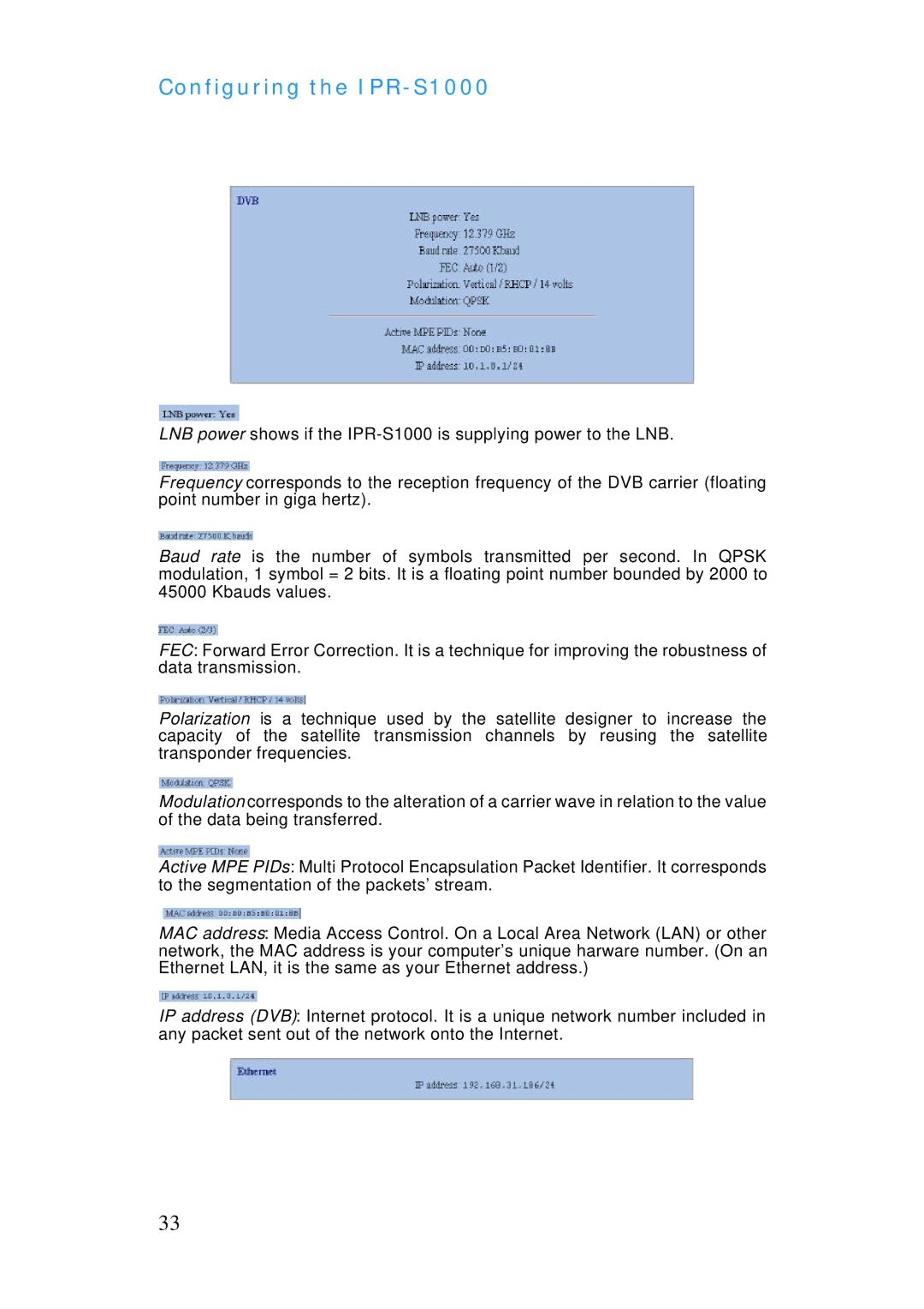 ADTRAN manual Configuring the IPR-S1000 