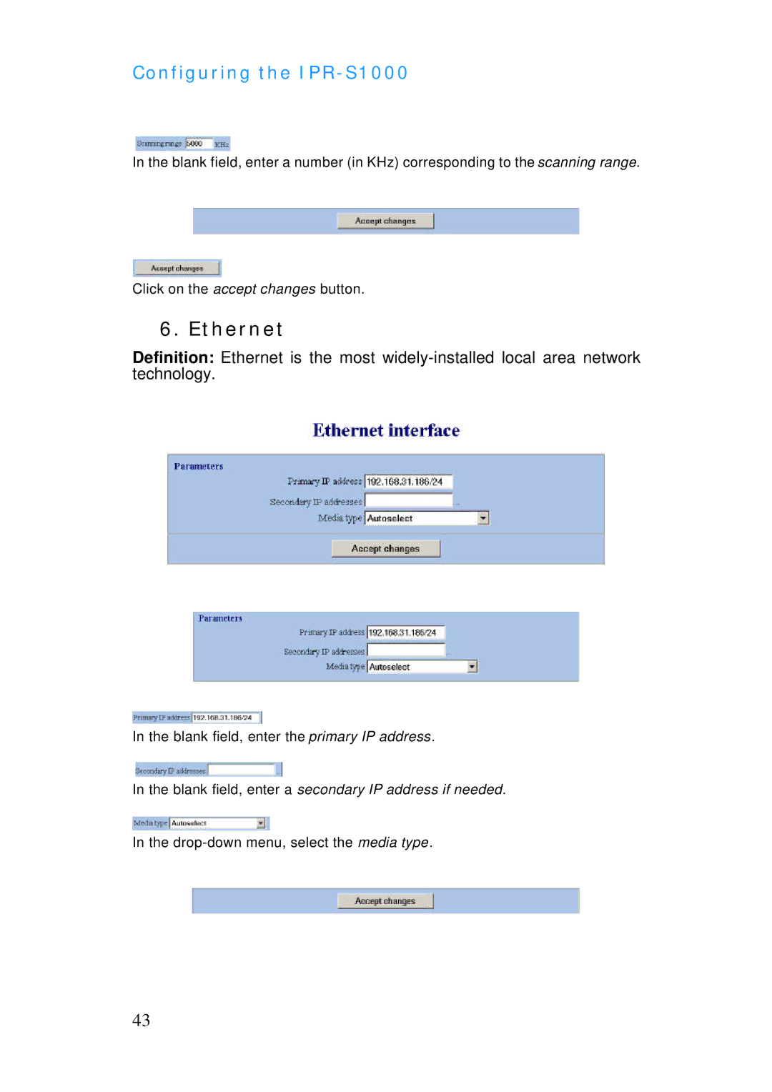 ADTRAN IPR-S1000 manual Ethernet 