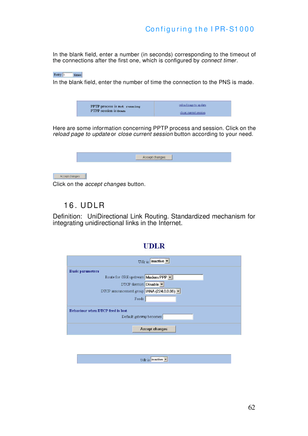 ADTRAN IPR-S1000 manual Udlr 