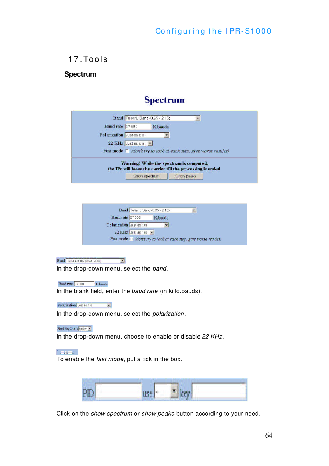 ADTRAN IPR-S1000 manual Tools, Spectrum 