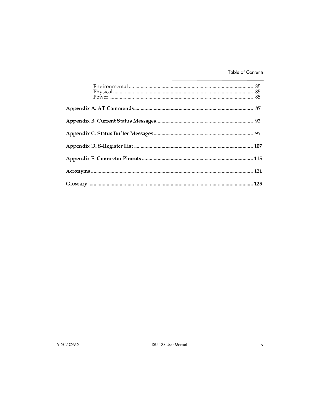 ADTRAN ISU 128 user manual Environmental Physical Power 