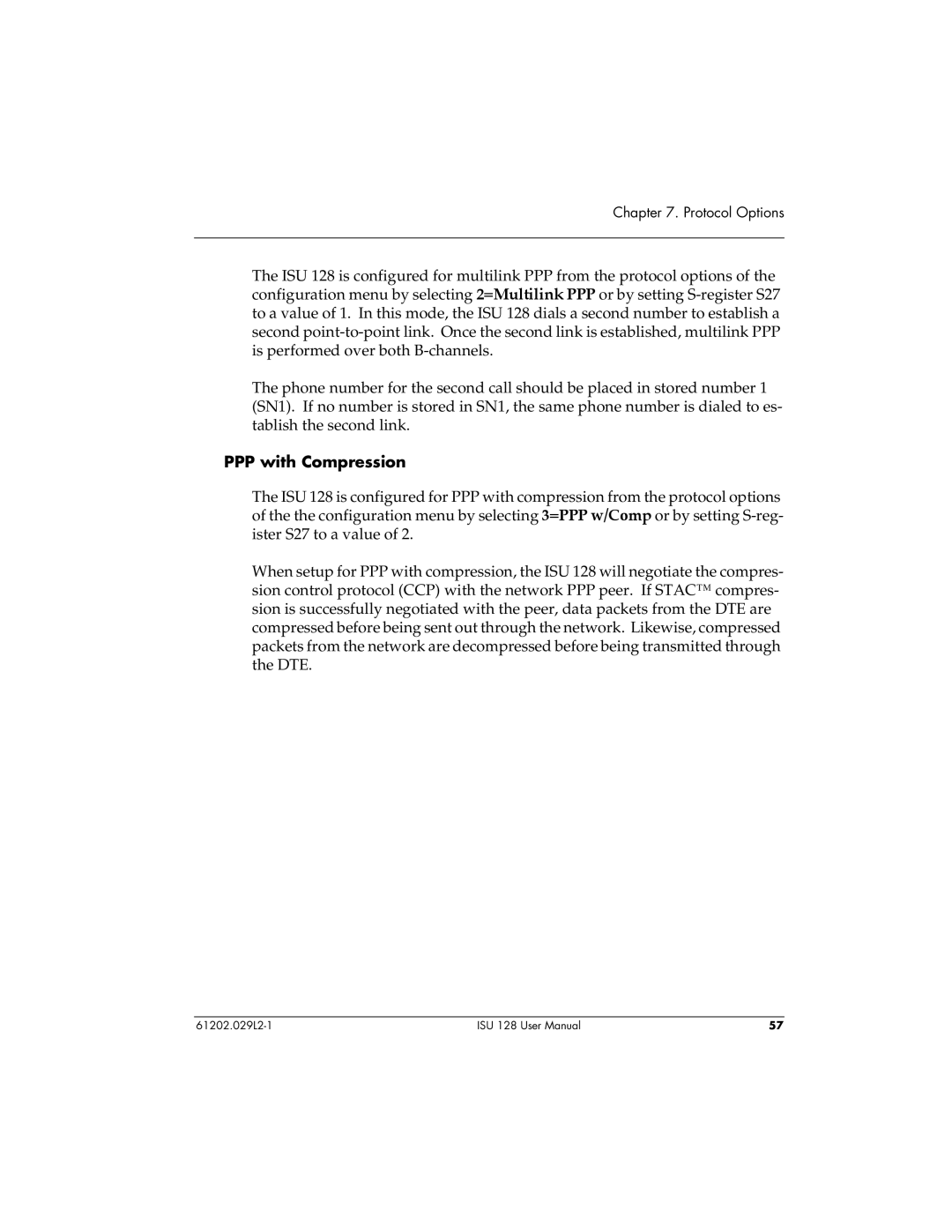 ADTRAN ISU 128 user manual PPP with Compression 