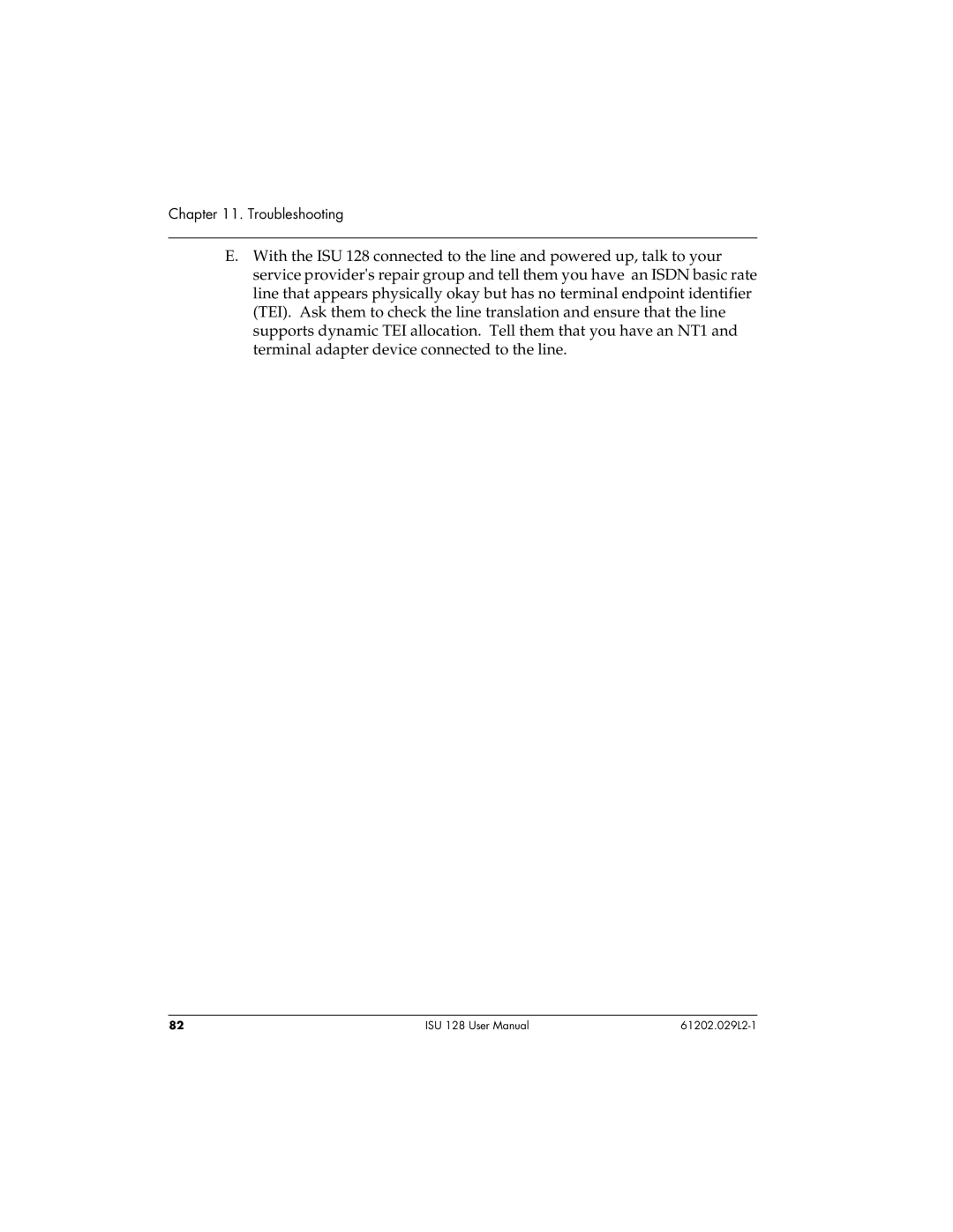 ADTRAN ISU 128 user manual Troubleshooting 