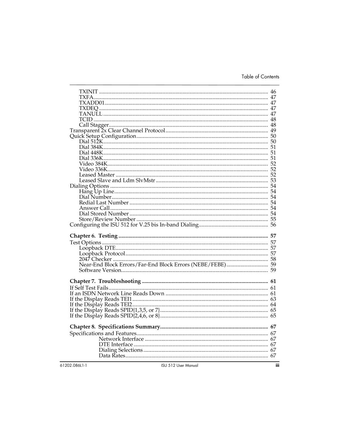 ADTRAN ISU 512 user manual Txinit Txfa TXADD01 Txdeq Tanull Tcid 