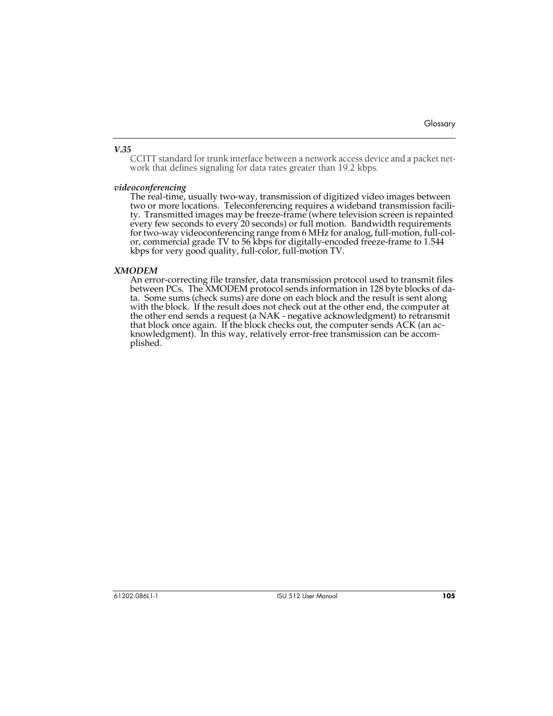 ADTRAN ISU 512 user manual Xmodem 