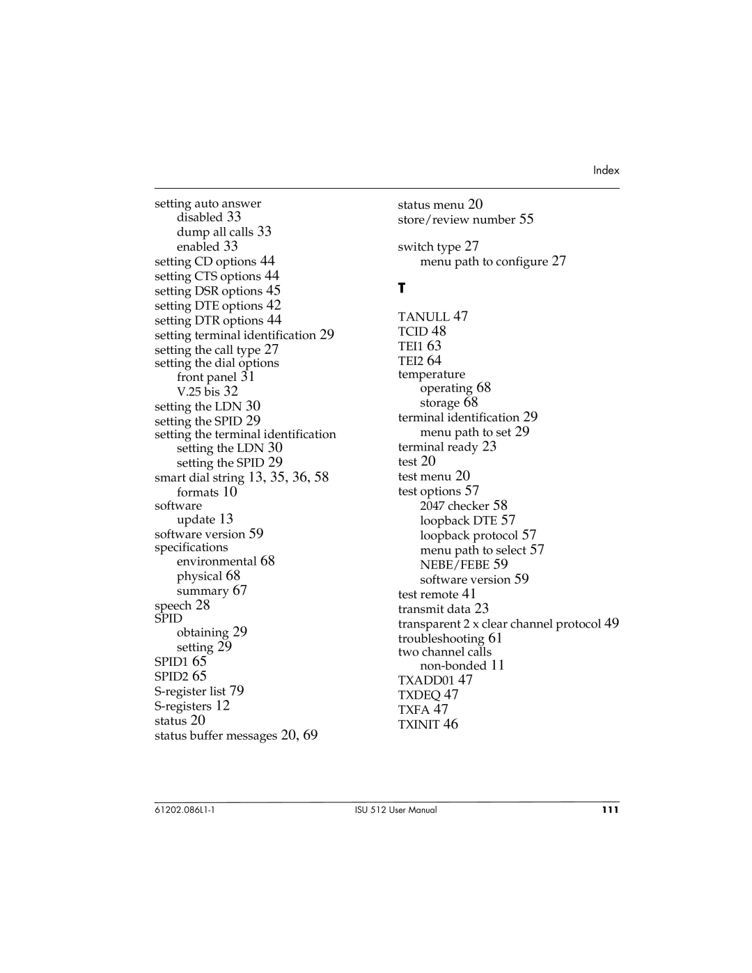 ADTRAN ISU 512 user manual TXADD01 47 Txdeq 47 Txfa 47 Txinit 