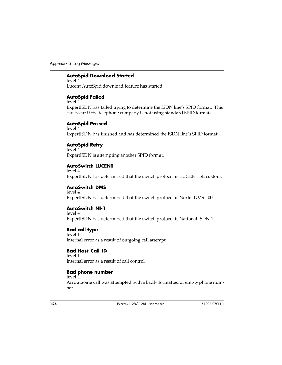 ADTRAN L128T user manual 126 