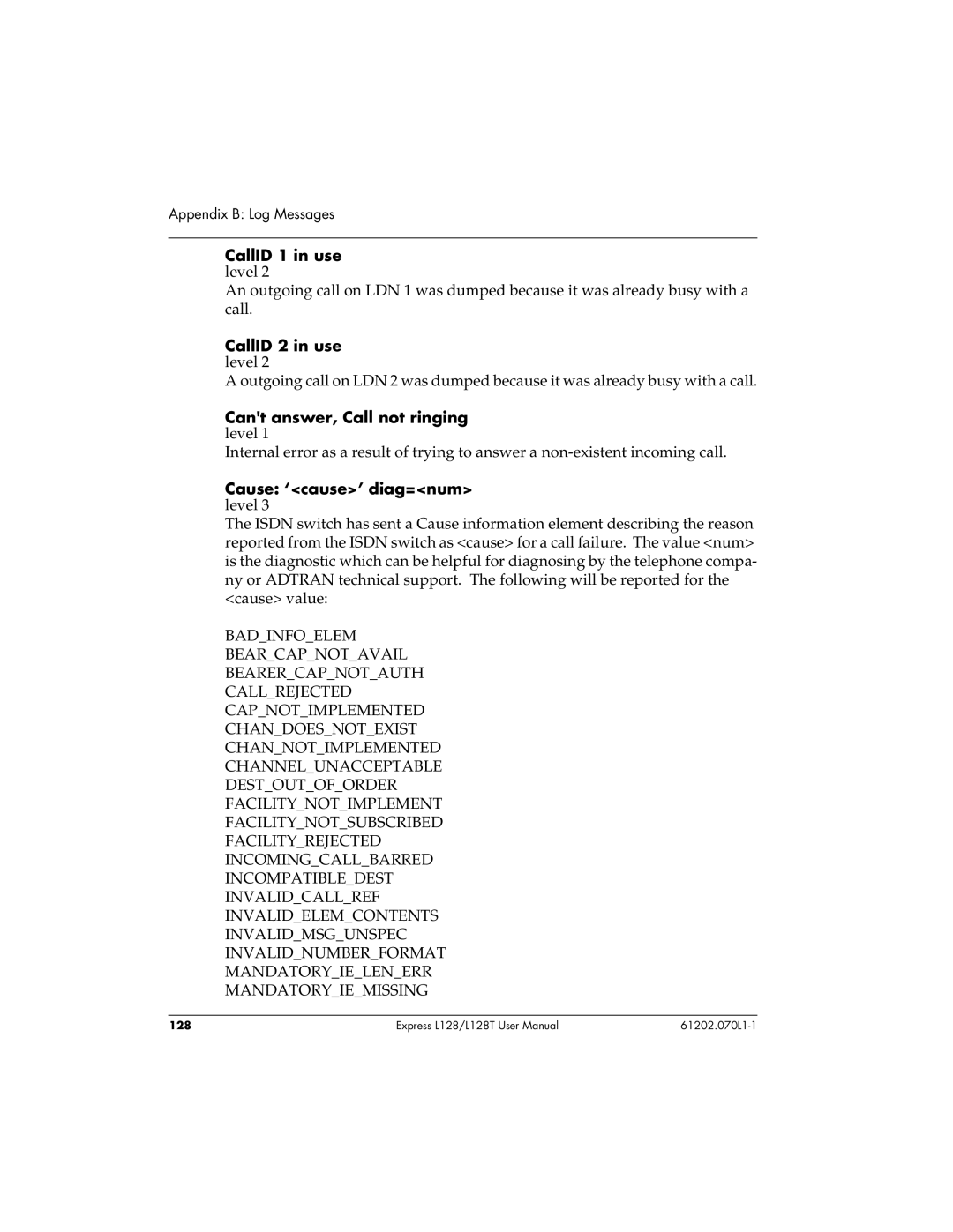 ADTRAN L128T user manual 