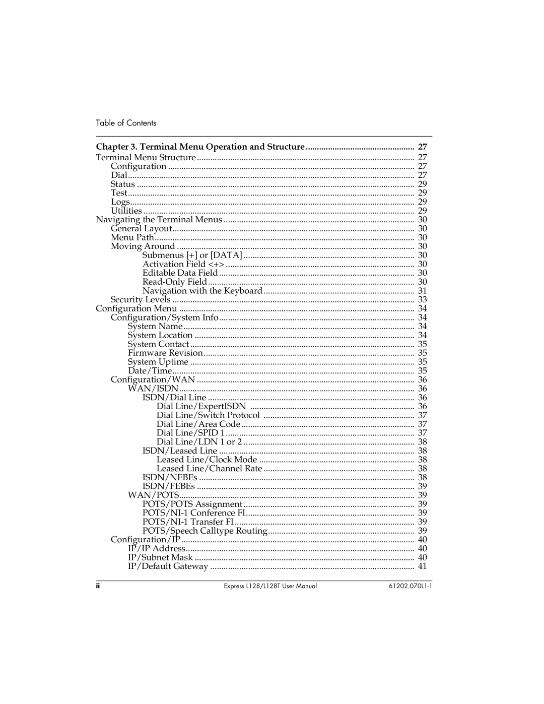 ADTRAN L128T user manual Wan/Isdn 