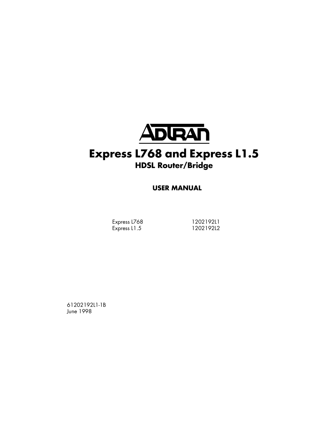 ADTRAN user manual Express L768 and Express L1.5 