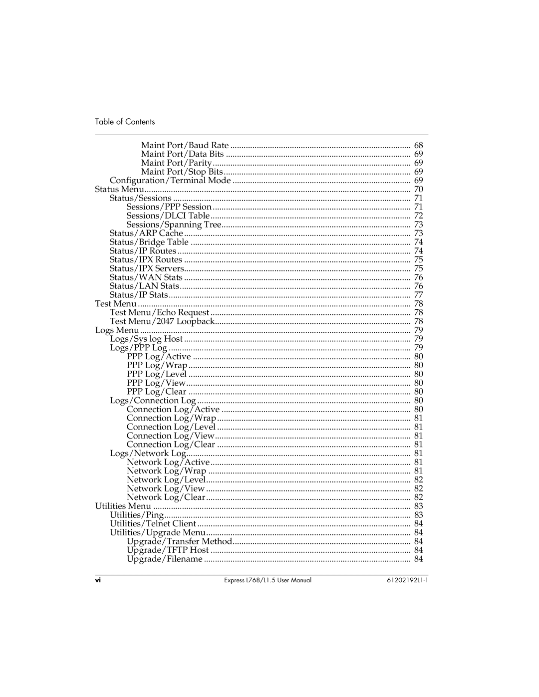 ADTRAN L768 user manual Table of Contents 