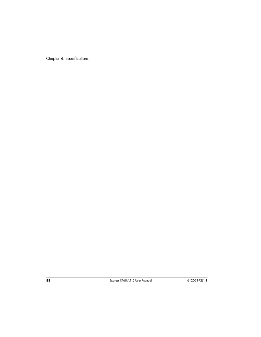 ADTRAN L768 user manual Specifications 