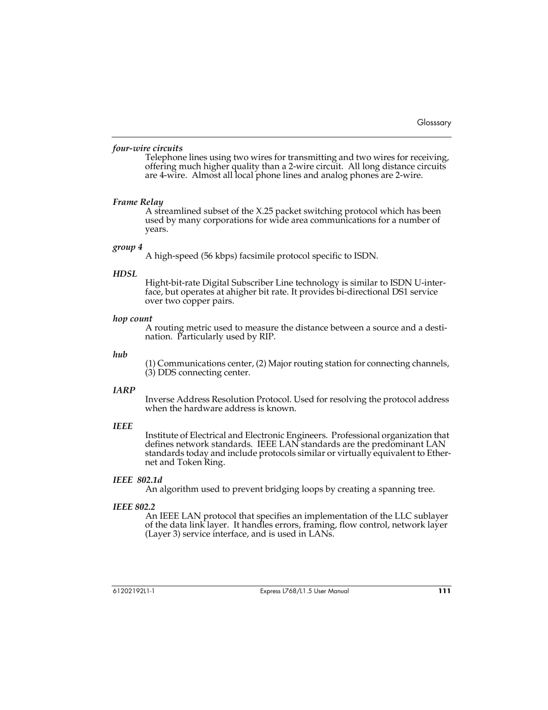 ADTRAN L768 user manual Hdsl 