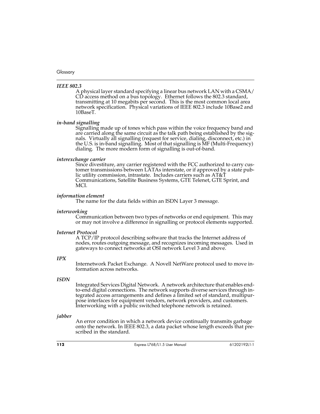 ADTRAN L768 user manual Ipx 