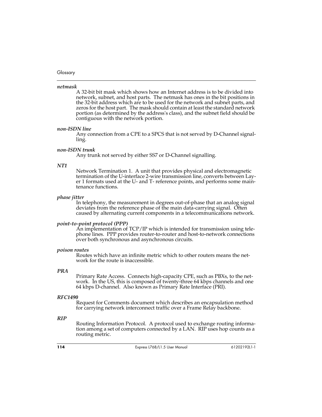 ADTRAN L768 user manual NT1 