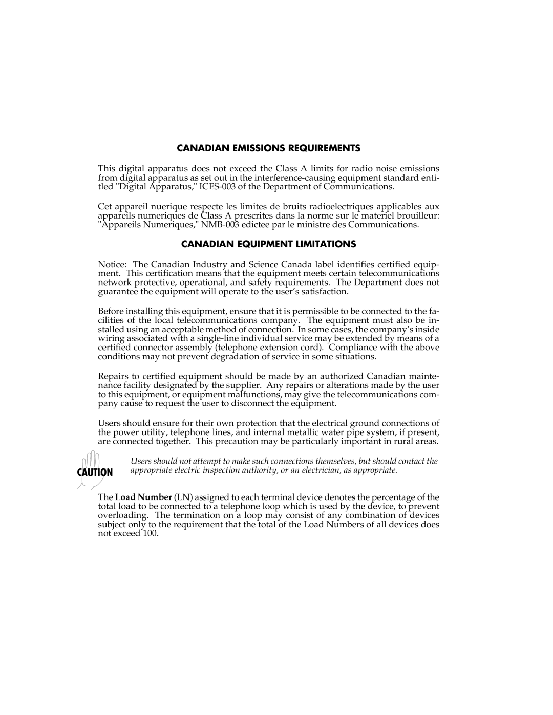 ADTRAN L768 user manual Canadian Emissions Requirements 