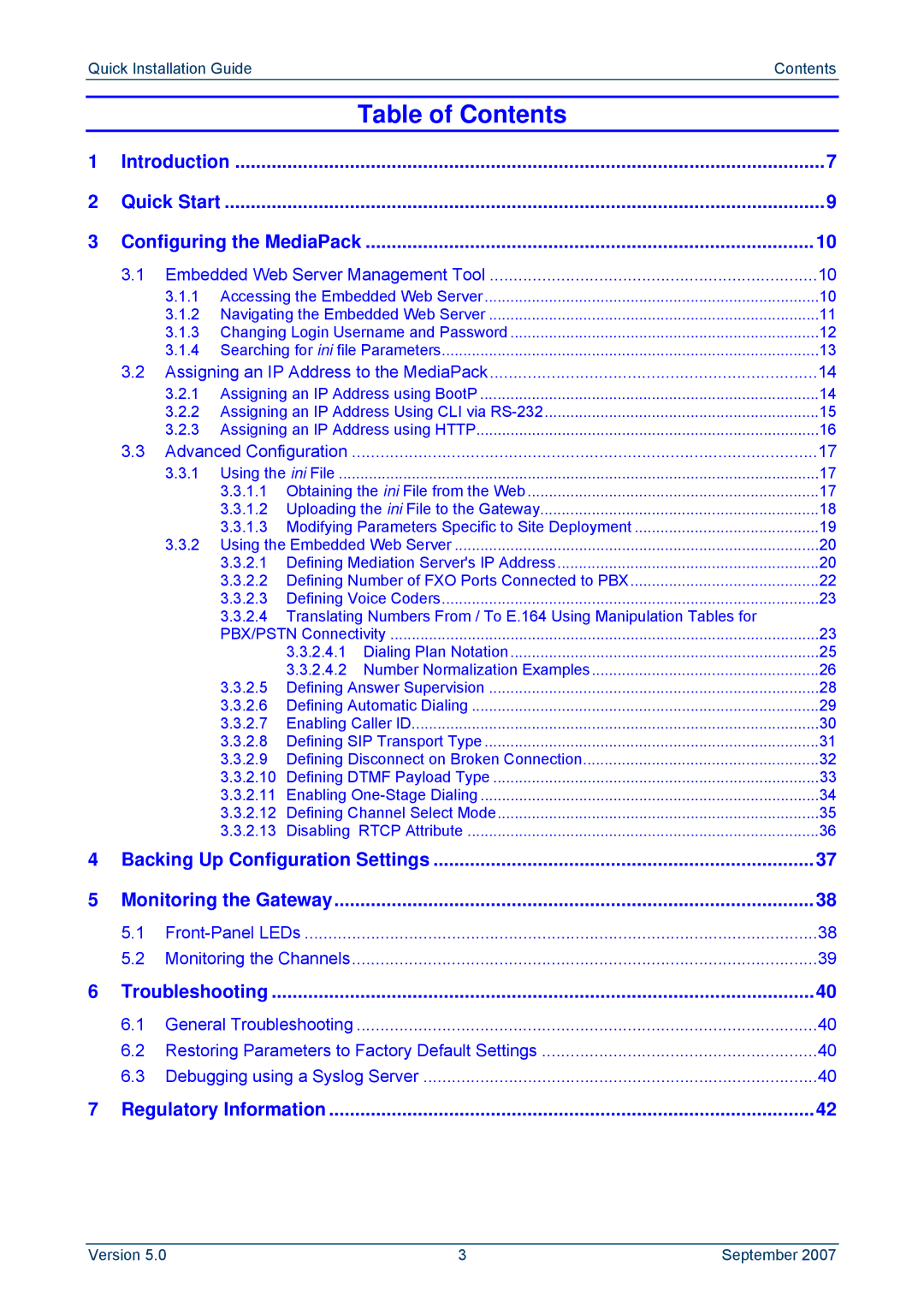 ADTRAN MP-114, MP-118 manual Table of Contents 