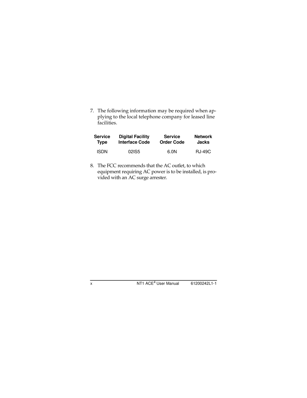 ADTRAN NT1 ACE4 user manual Isdn 