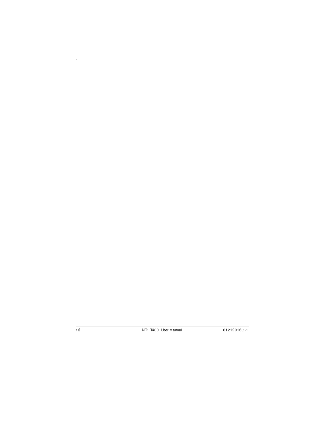 ADTRAN NT1 T400 user manual 61212016L1-1 