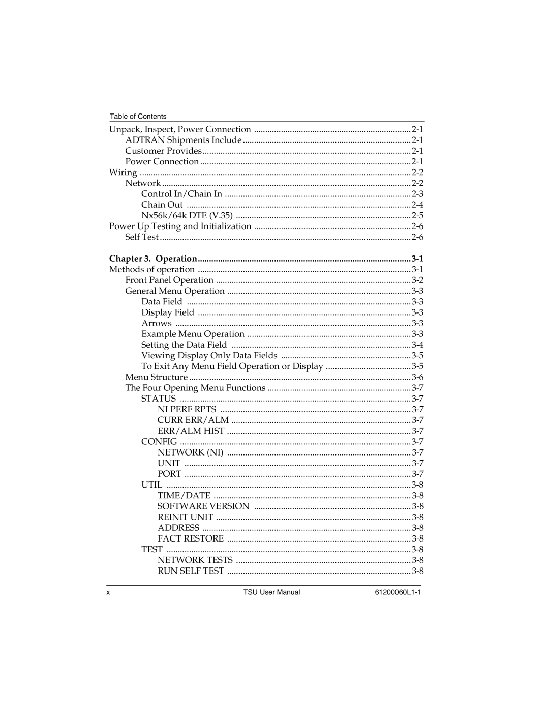 ADTRAN T1-FT1 user manual Operation 