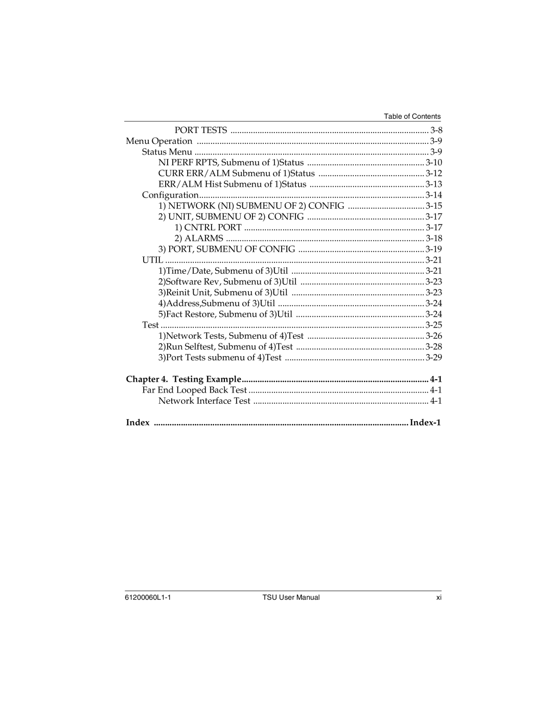 ADTRAN T1-FT1 user manual Index Index-1 