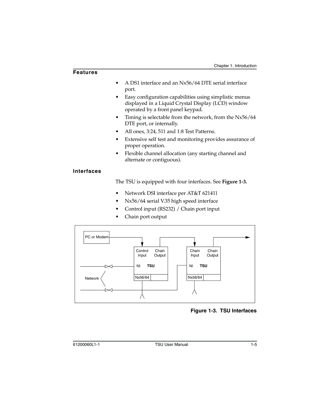 ADTRAN T1-FT1 user manual Features, Interfaces 