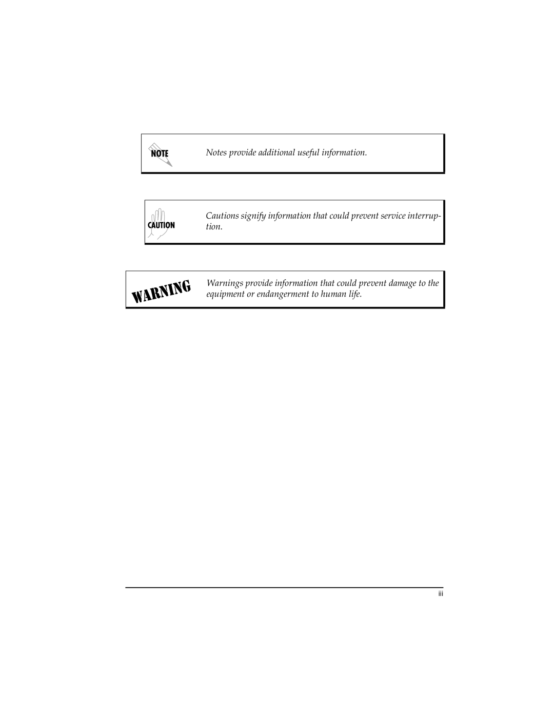 ADTRAN T1-FT1 user manual Iii 