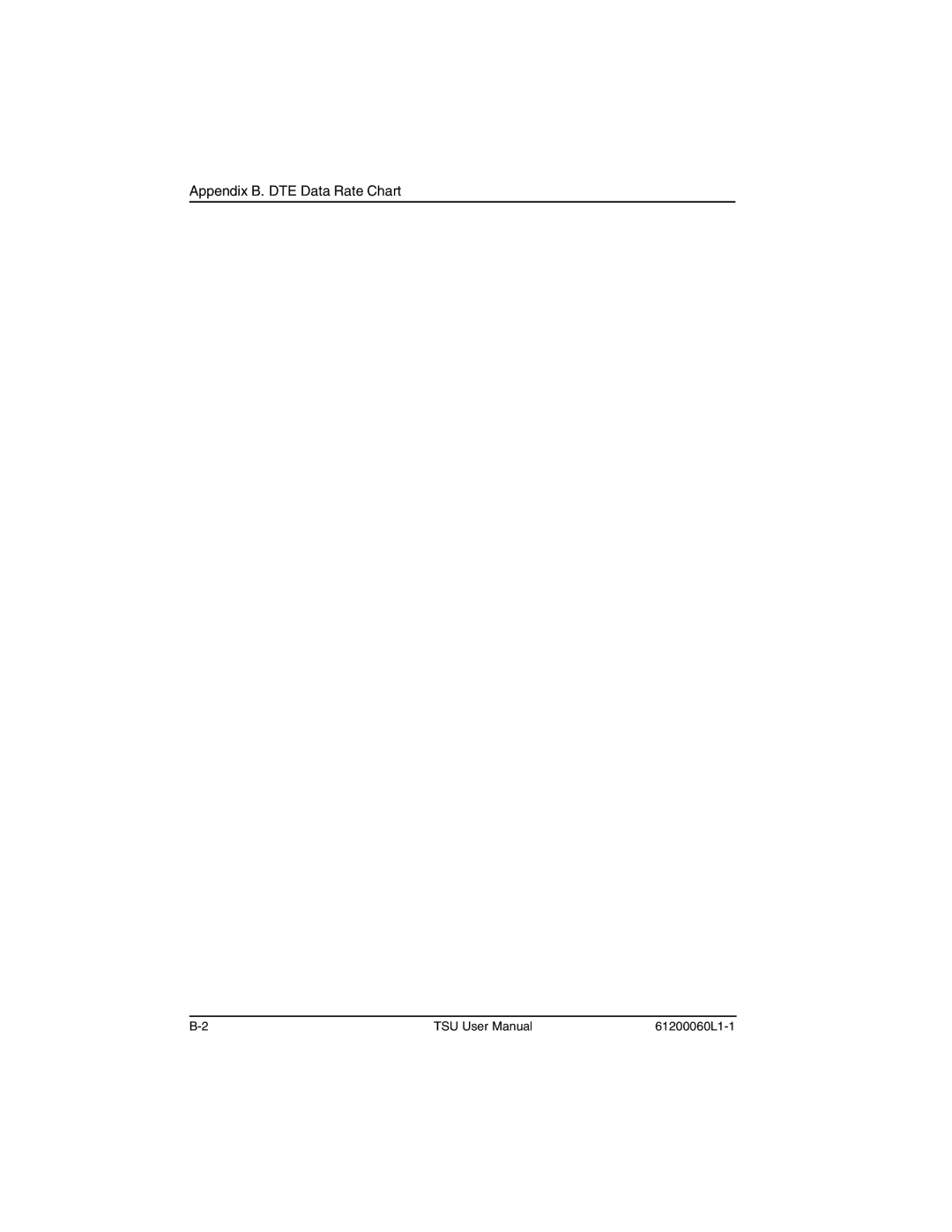 ADTRAN T1-FT1 user manual Appendix B. DTE Data Rate Chart 