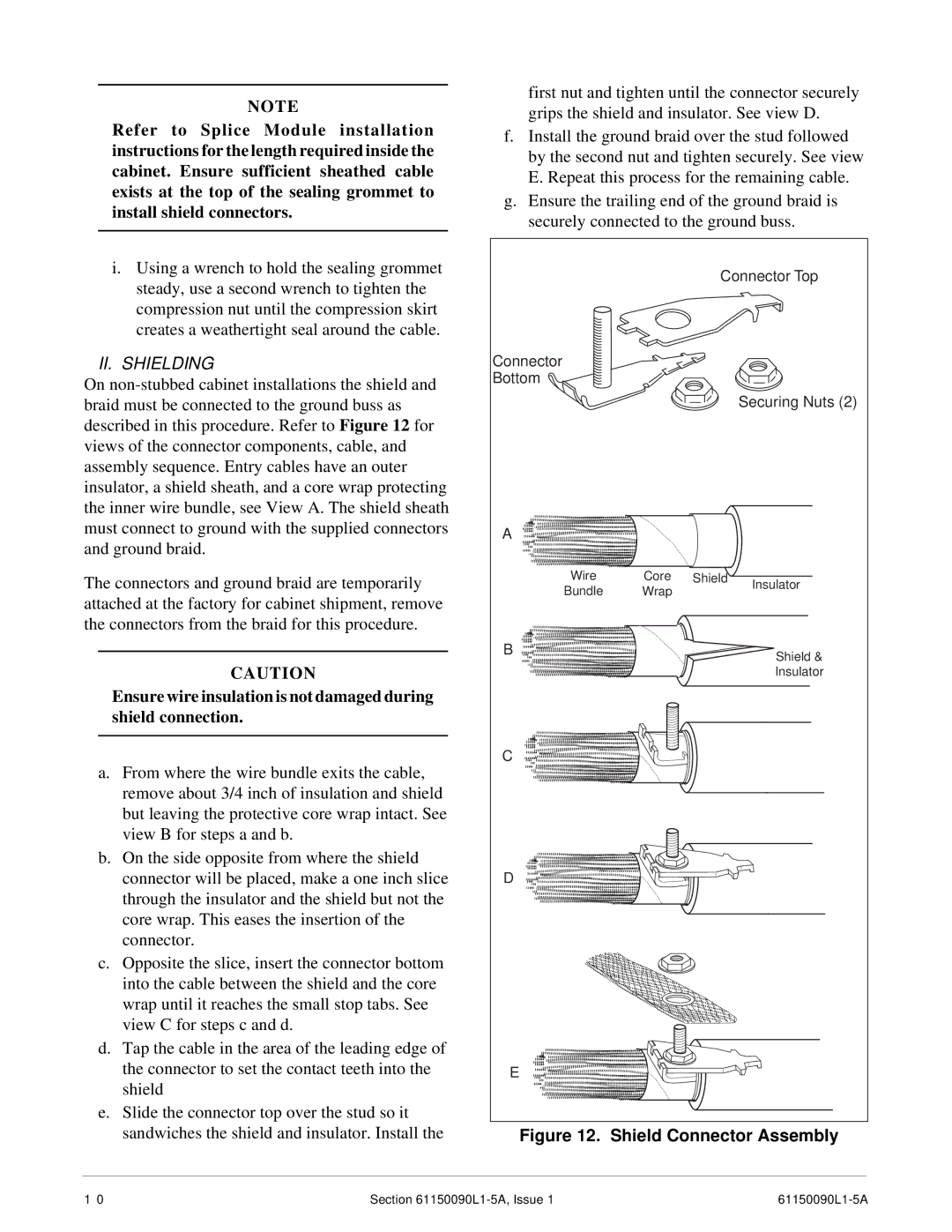 ADTRAN T200 H2TU-R dimensions II. Shielding, Shield Connector Assembly 