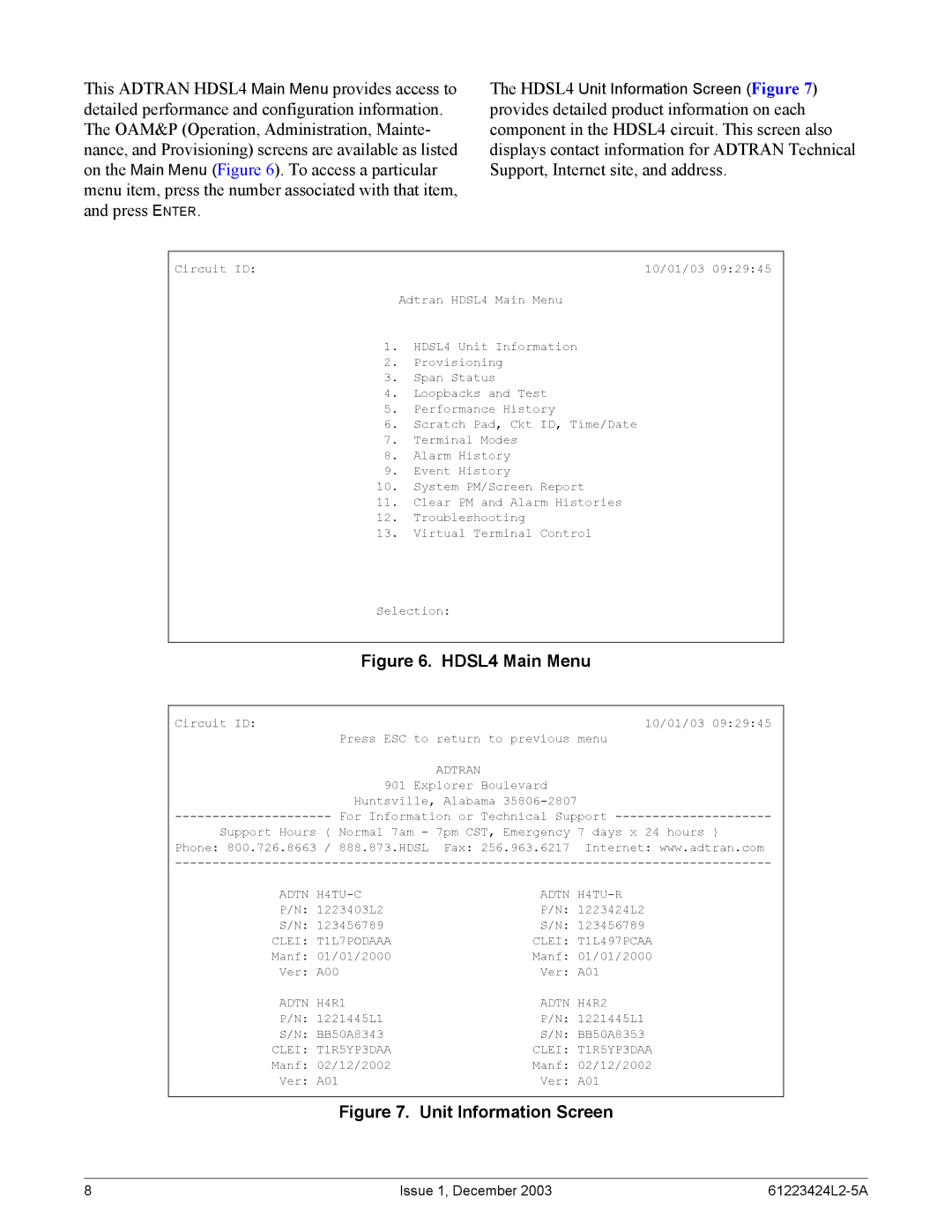 ADTRAN T200 H4TU-R specifications Adtran, Adtn H4TU-C H4TU-R, T1L7PODAAA, T1R5YP3DAA 