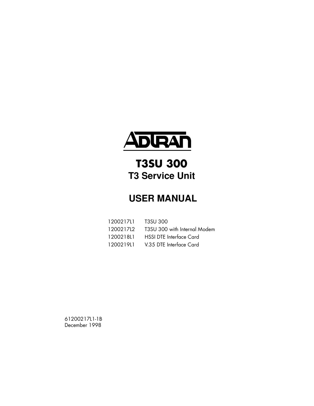 ADTRAN T3SU 300 user manual 