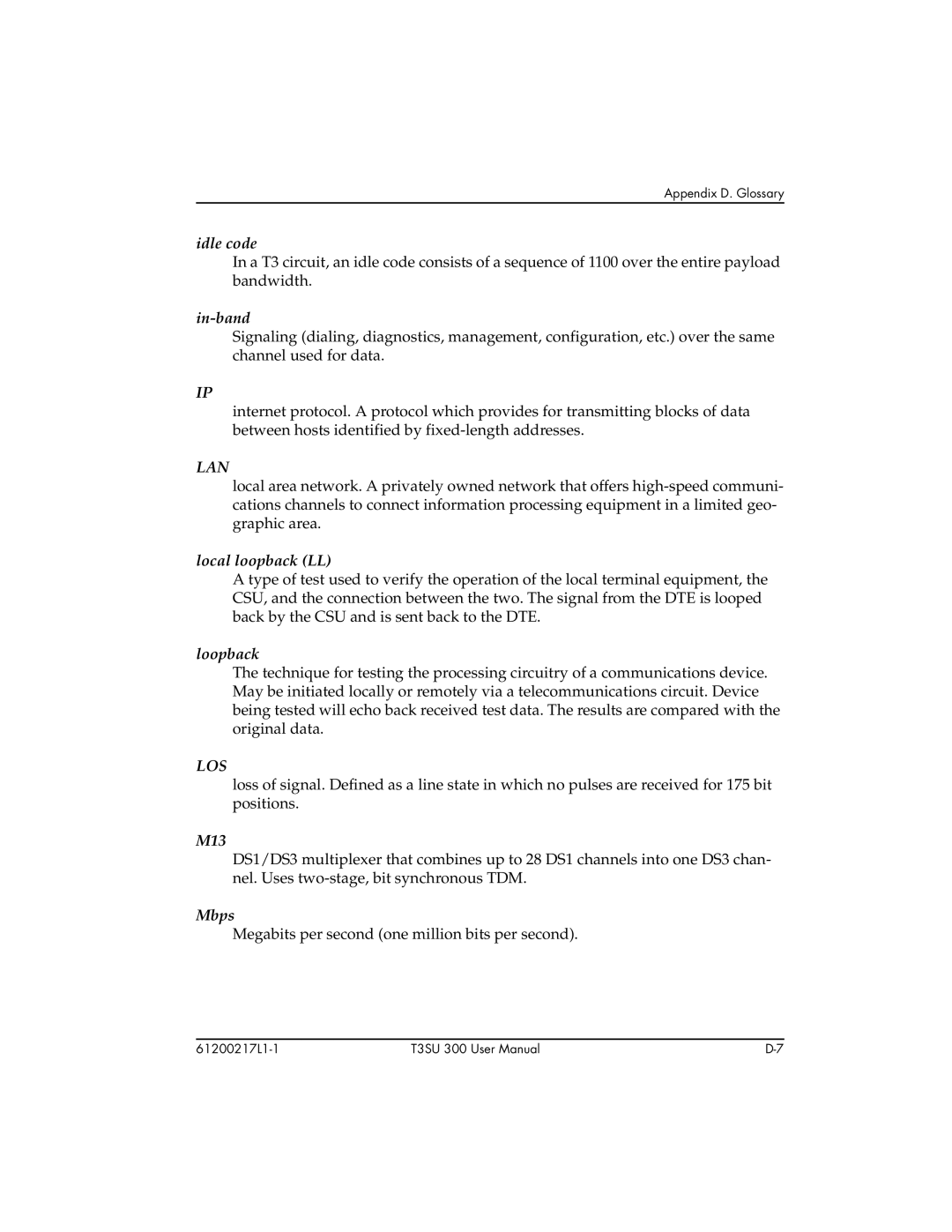 ADTRAN T3SU 300 user manual Lan, Los 