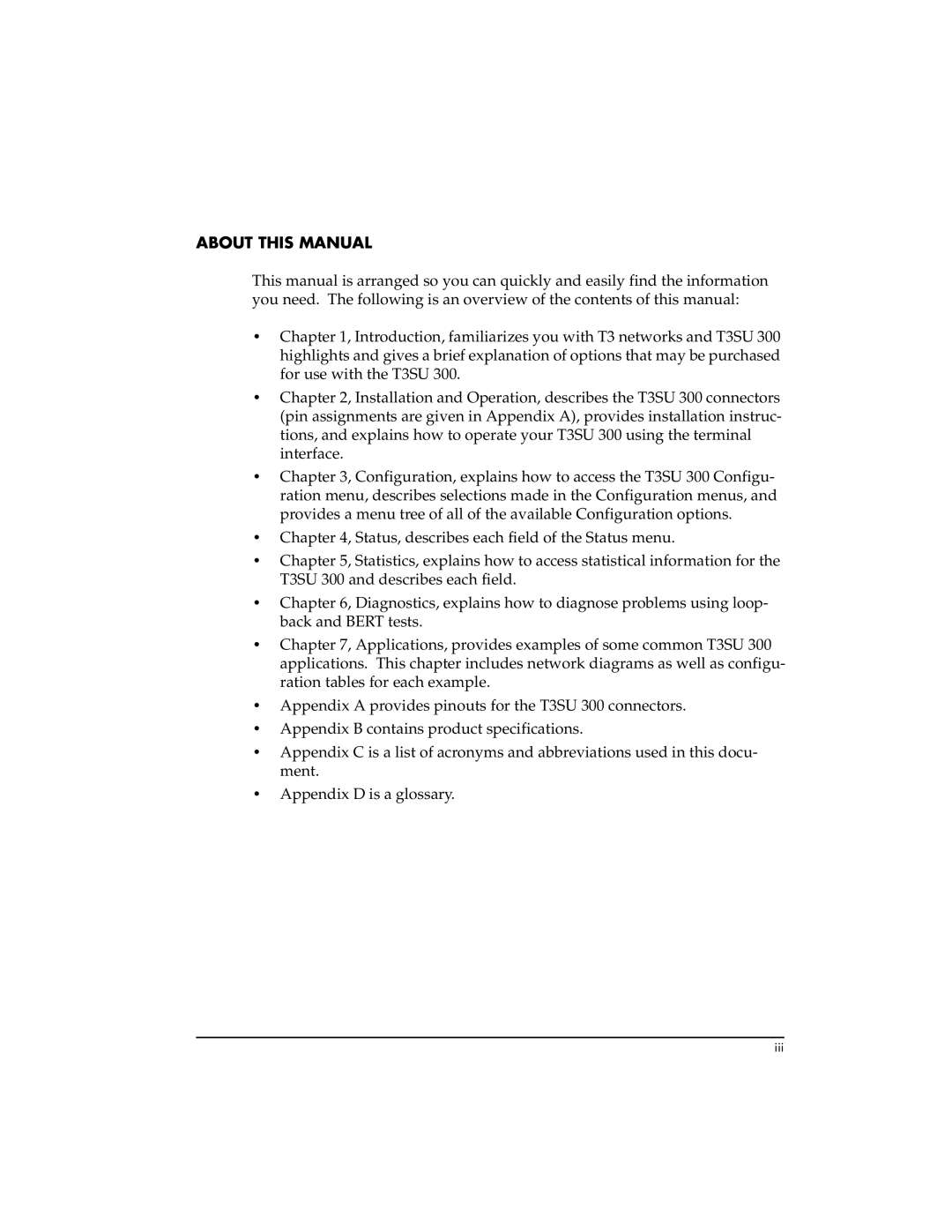 ADTRAN T3SU 300 user manual About this Manual 