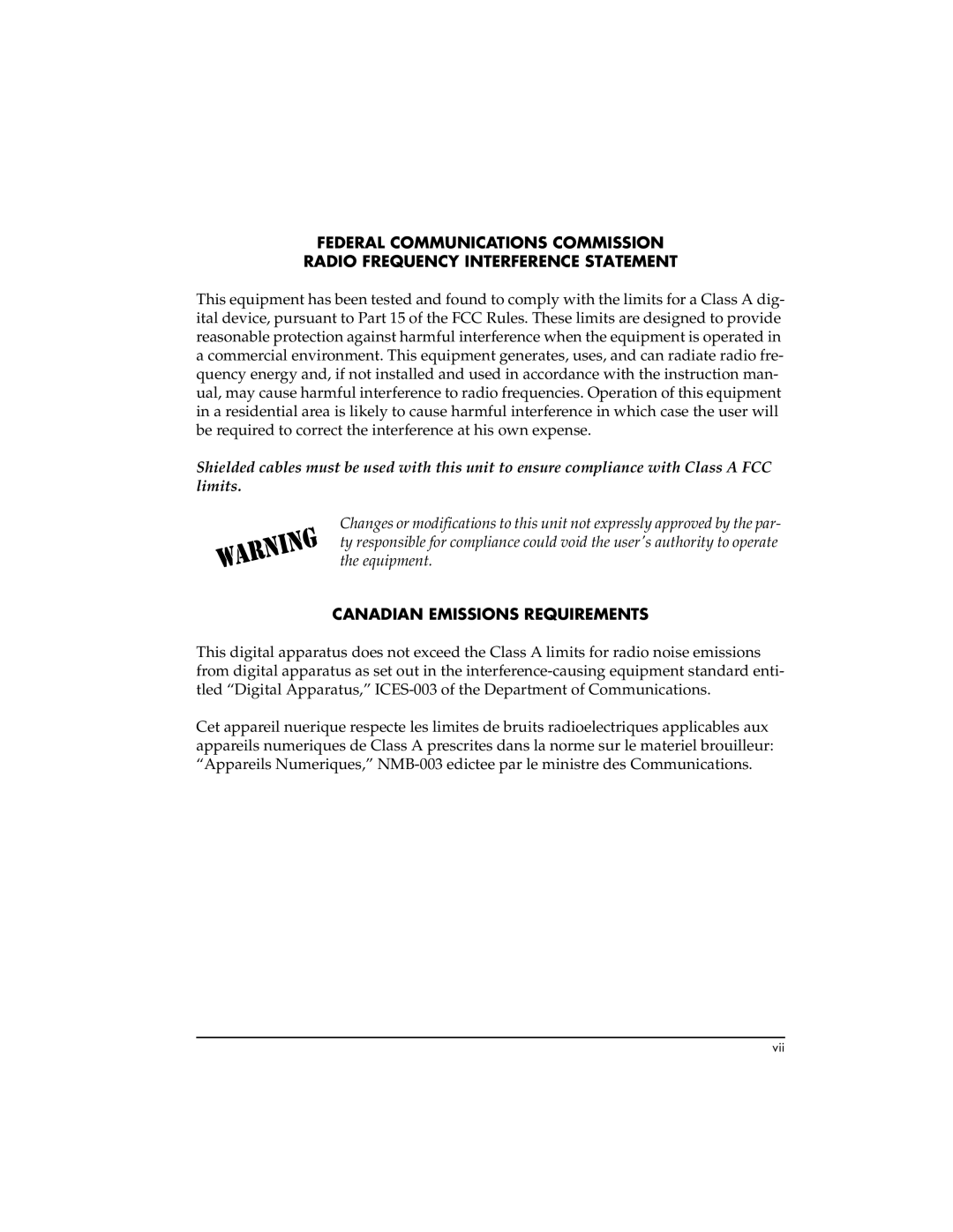 ADTRAN T3SU 300 user manual Canadian Emissions Requirements 