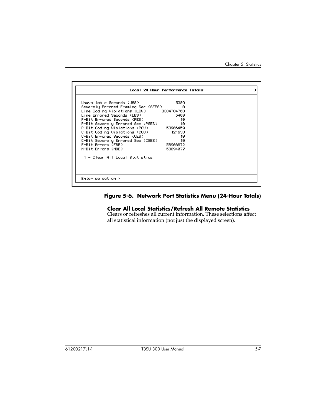 ADTRAN T3SU 300 user manual All statistical information not just the displayed screen 