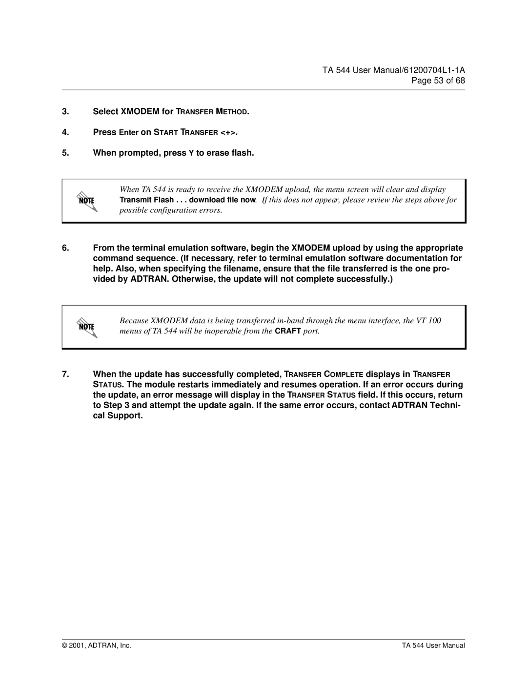 ADTRAN TA 544 user manual 2001, ADTRAN, Inc 