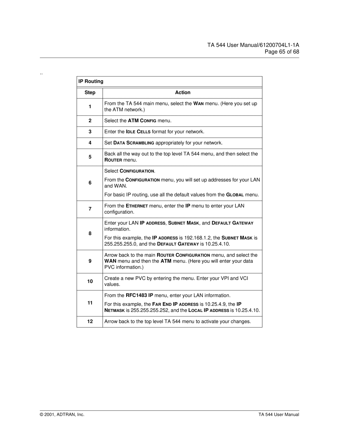 ADTRAN TA 544 user manual Wan 