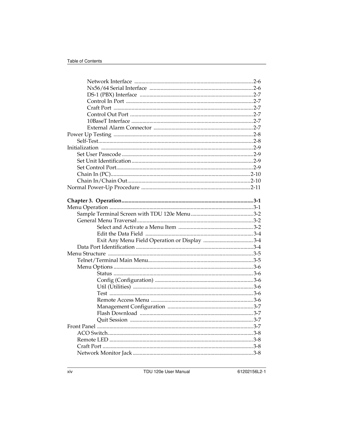 ADTRAN TDU 120e user manual Operation 